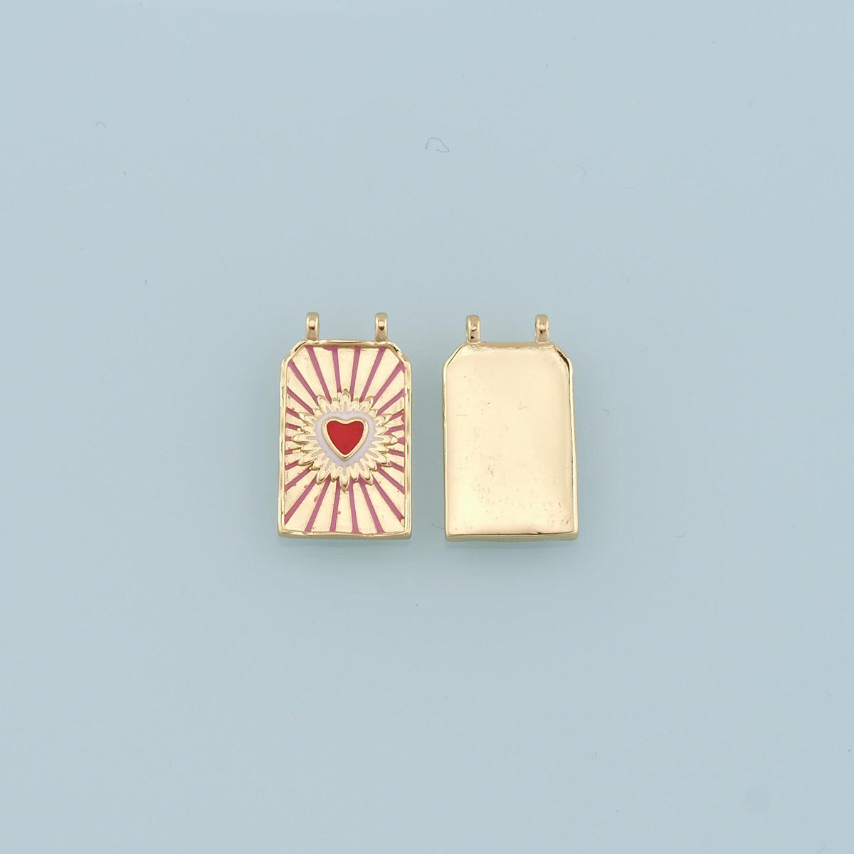 Gold Heart Charms,18K Gold Filled Heart Pendant,Enamel Heart Charm Bracelet Necklace for DIY Jewelry Making Supply