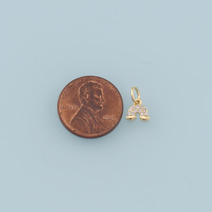 Gold Rainbow Charms,18K Gold Filled CZ Rainbow Pendant,Silver Rainbow Charm Bracelet Necklace for DIY Jewelry Making Supply