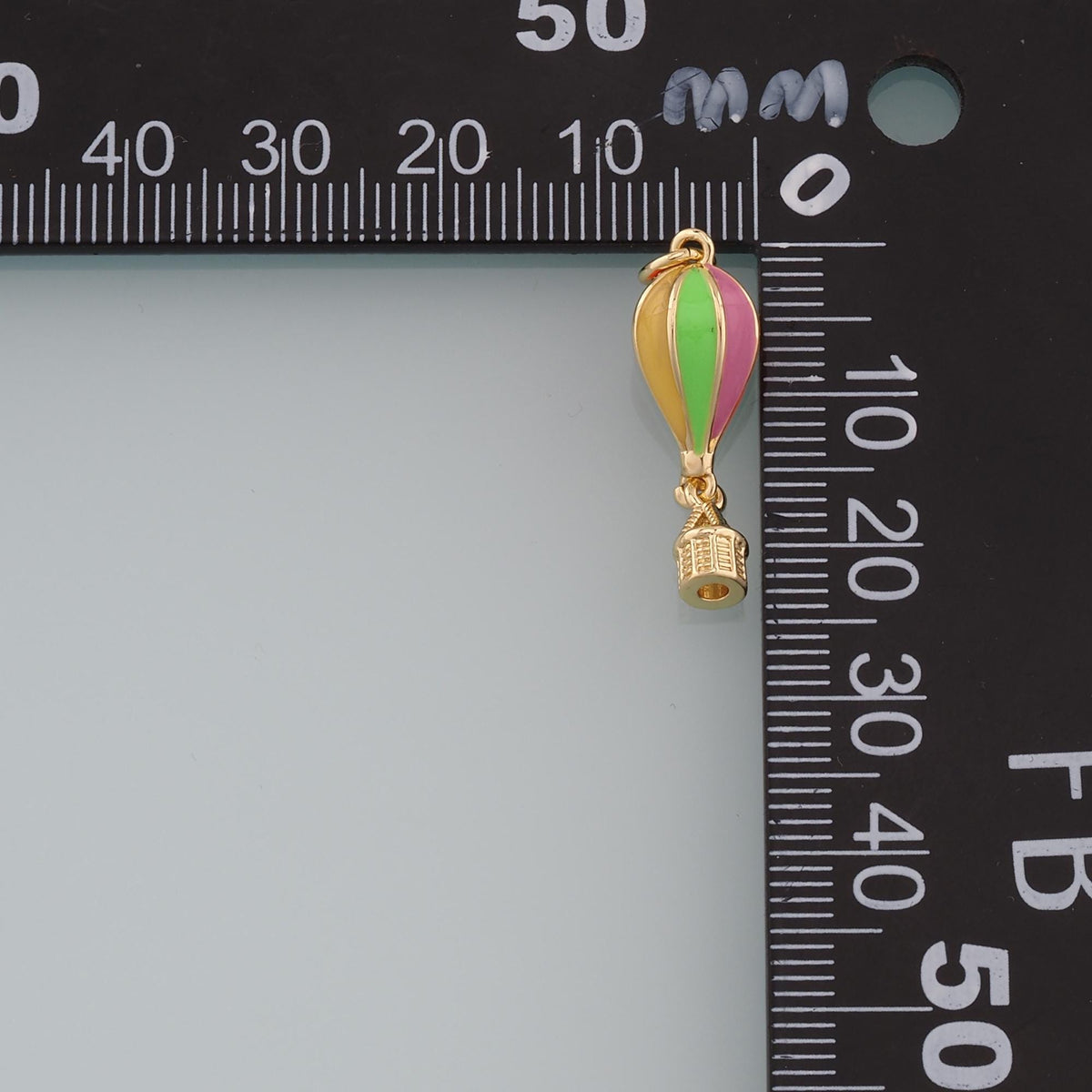 18K Gold Filled Hot air balloon Pendant,Enamel Hot air balloon Charm Bracelet Necklace for DIY Jewelry Making Supply