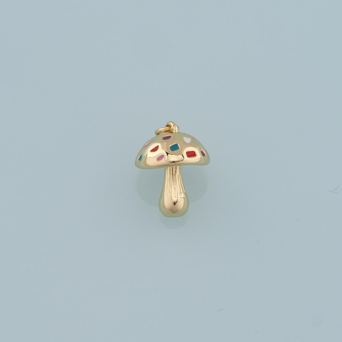 18K Gold Filled Mushroom Pendant,Mushroom Charm Bracelet Necklace for DIY Jewelry Making Supply