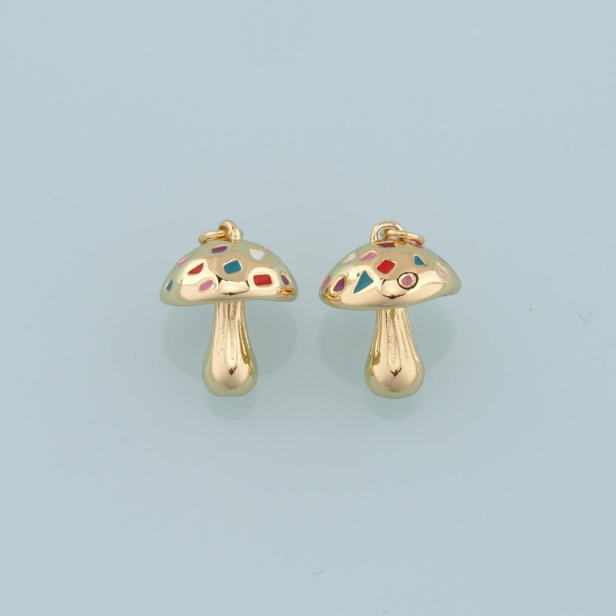 18K Gold Filled Mushroom Pendant,Mushroom Charm Bracelet Necklace for DIY Jewelry Making Supply