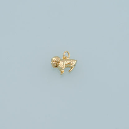 18K Gold Filled Dog Charm Pendant for Jewelry Making