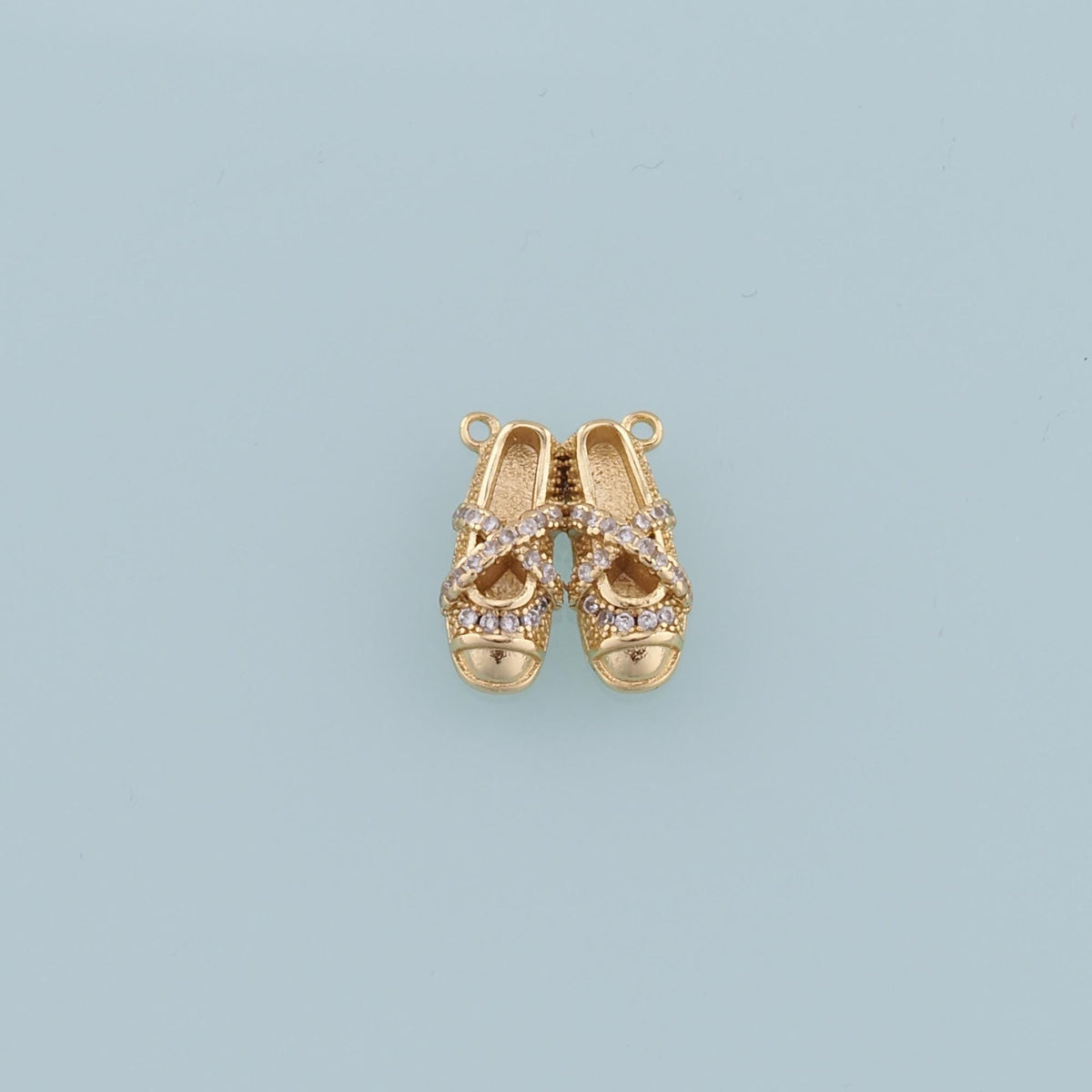 Gold Ballerina Shoes Dangle Charms,18K Gold Filled Flat Shoes Pendant,Shoes Charm Bracelet Necklace for DIY Jewelry Making Su