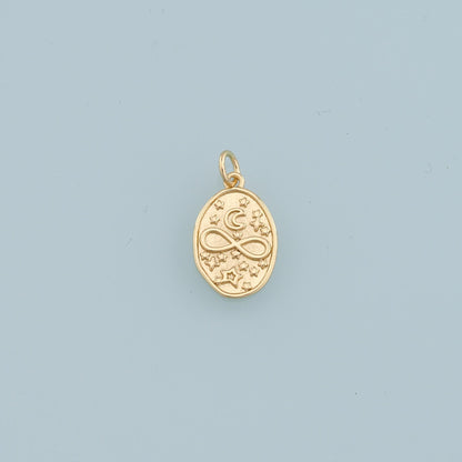 Gold Infinity Charms,18K Gold Filled Infinity Pendant,Star Moon Charm Bracelet Necklace for DIY Jewelry Making Supply