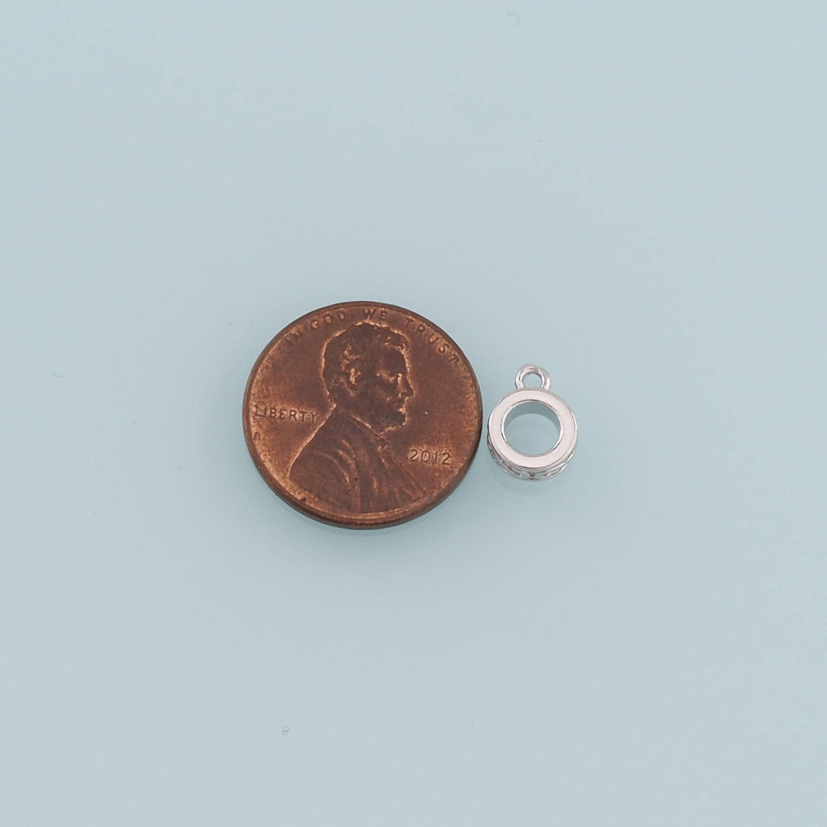 Gold Bail Charm Holder Spacer,18K Gold Filled With Loop Round Bead Spacer Bracelet Necklace for DIY Jewelry Making Supply
