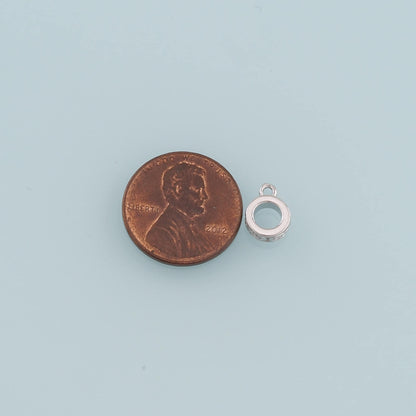 Gold Bail Charm Holder Spacer,18K Gold Filled With Loop Round Bead Spacer Bracelet Necklace for DIY Jewelry Making Supply
