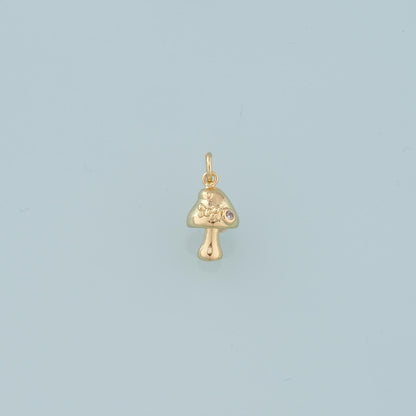 18K Gold Filled Mushroom Pendant,Mushroom Charm Bracelet Necklace for DIY Jewelry Making Supply
