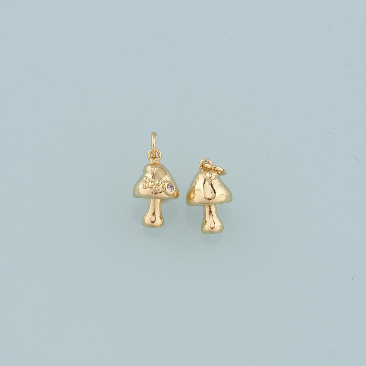 18K Gold Filled Mushroom Pendant,Mushroom Charm Bracelet Necklace for DIY Jewelry Making Supply