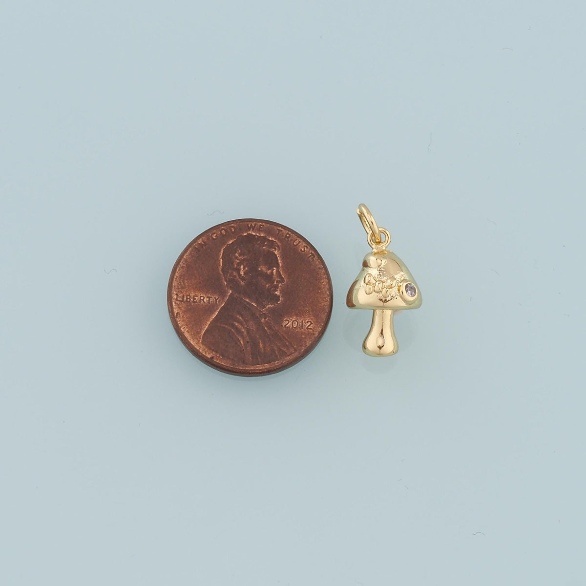 18K Gold Filled Mushroom Pendant,Mushroom Charm Bracelet Necklace for DIY Jewelry Making Supply