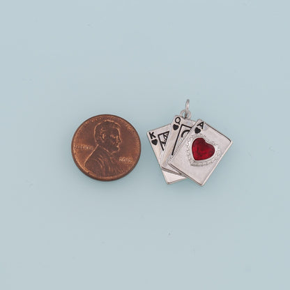 18K Gold Filled Poker Pendant,Playing Card Charm Bracelet Necklace for DIY Jewelry Making Supply
