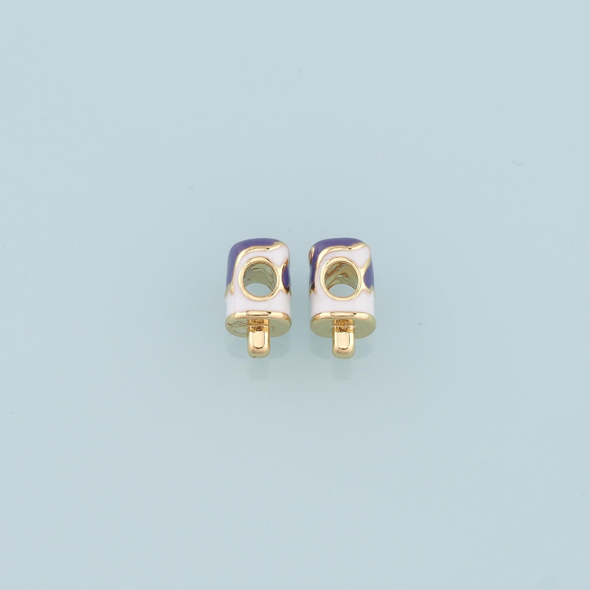 Gold Ice Cream Beads Charms,18K Gold Filled Enamel Ice Cream spacer beads Bracelet Necklace for DIY Jewelry Making Supply