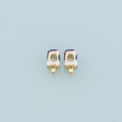 Gold Ice Cream Beads Charms,18K Gold Filled Enamel Ice Cream spacer beads Bracelet Necklace for DIY Jewelry Making Supply