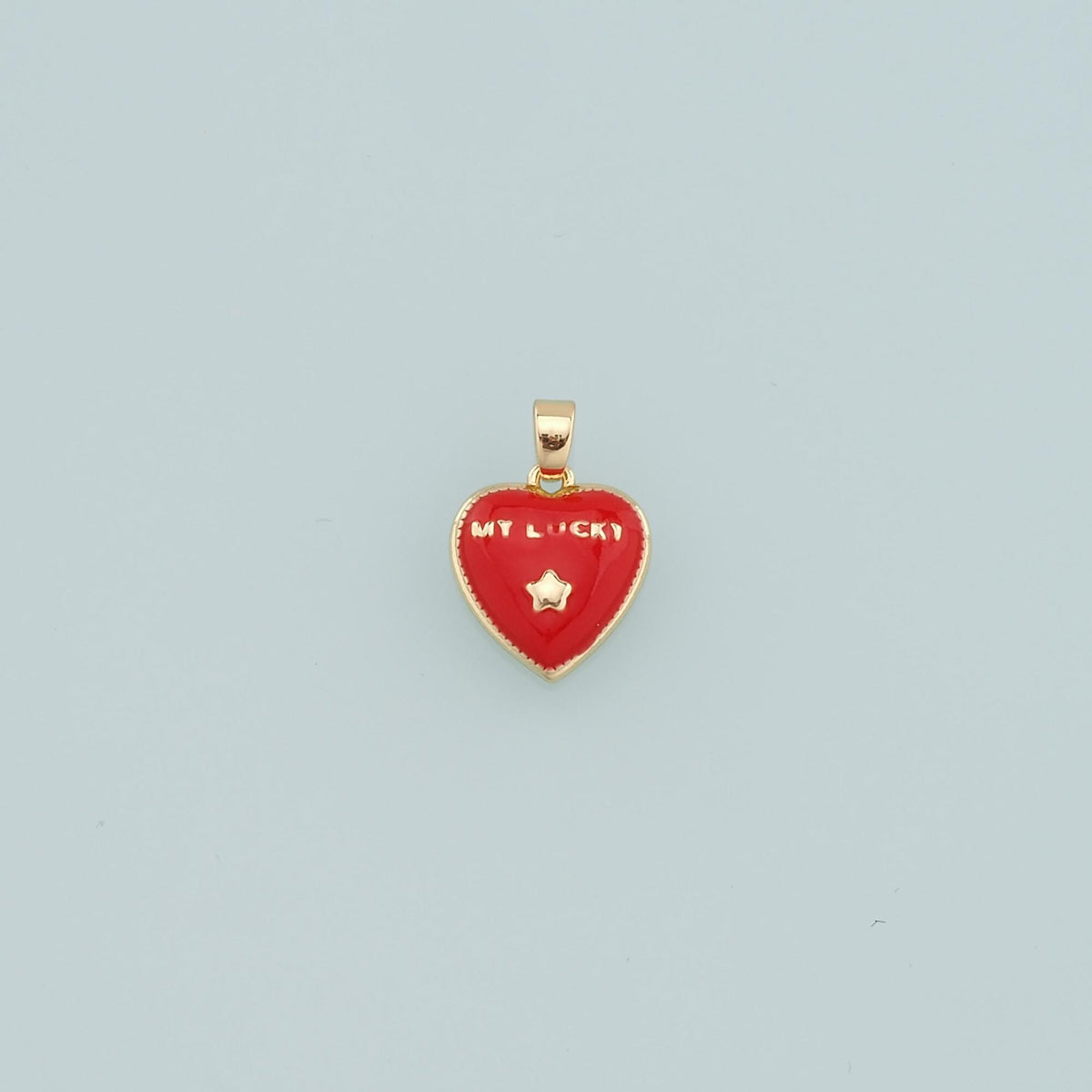 18K Gold Filled Heart Enamel Charm Pendant for Jewelry Making