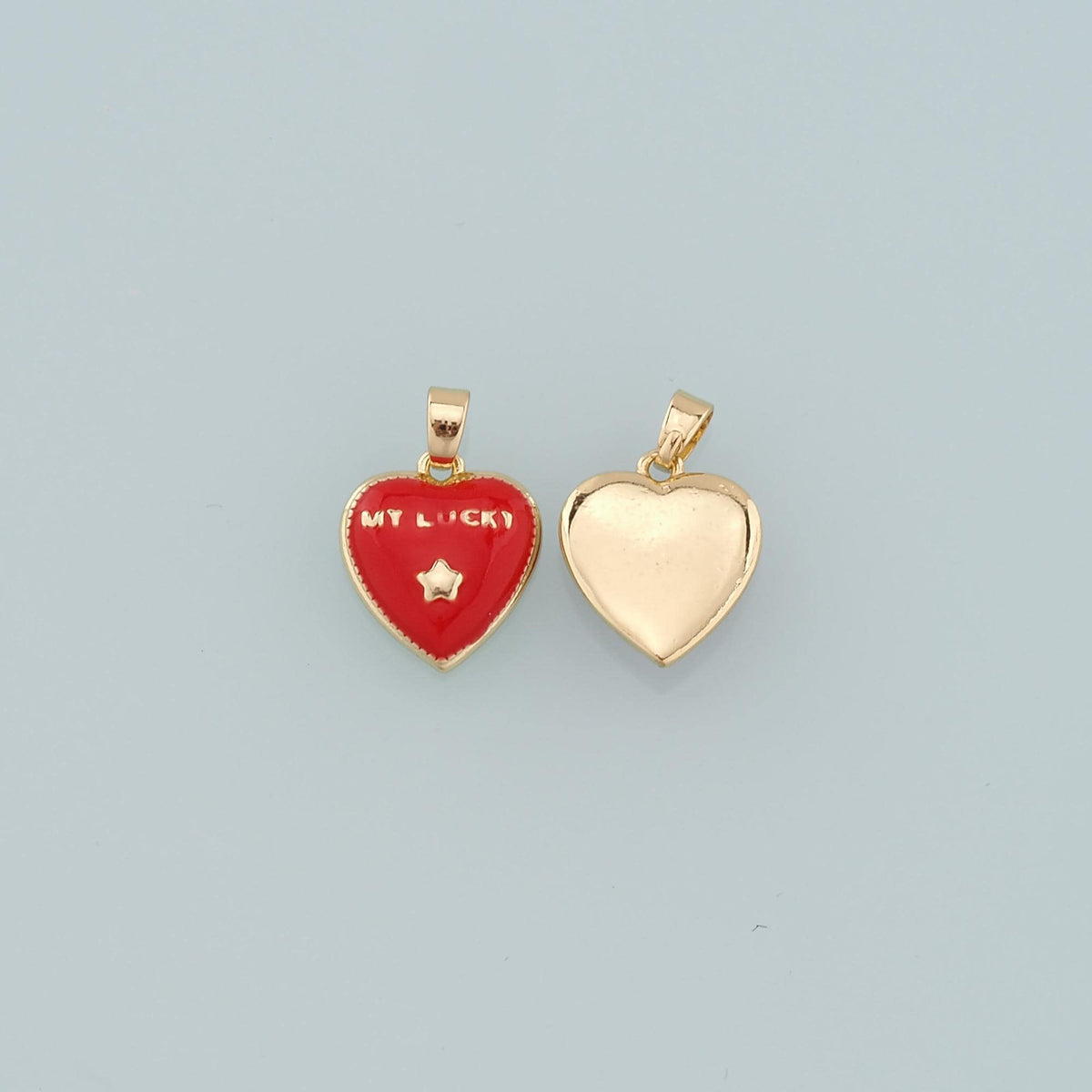18K Gold Filled Heart Enamel Charm Pendant for Jewelry Making