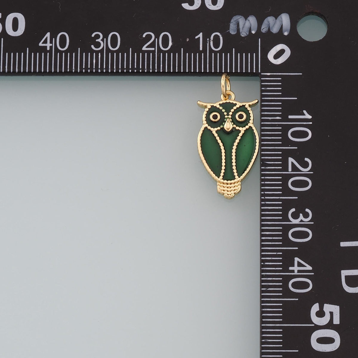 18K Gold Filled owl Pendant,Enamel owl Charm Bracelet Necklace for DIY Jewelry Making Supply