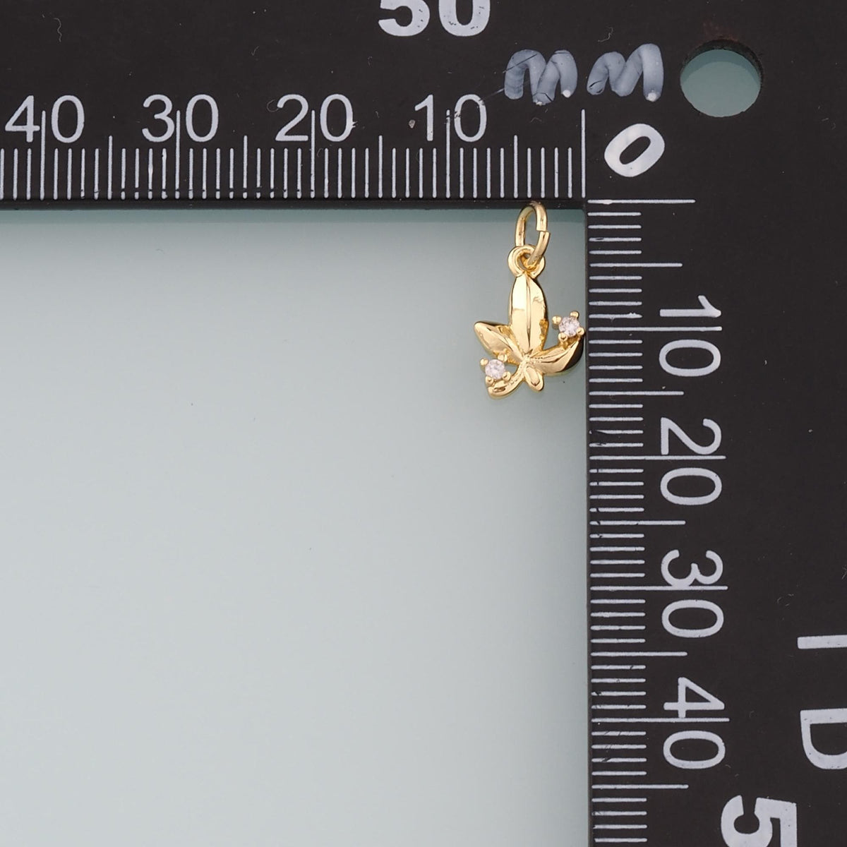 18K Gold Filled Flower Pendant,CZ Micro Pave Flower Charm Bracelet Necklace for DIY Jewelry Making Supply