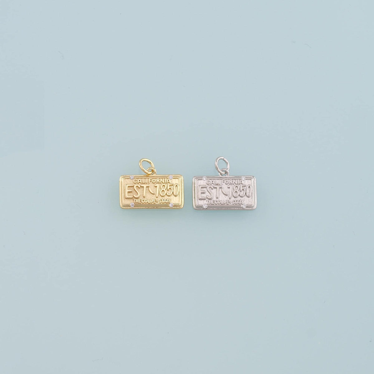 18K Gold Filled Tag Pendant,CZ Micro Pave Nameplate Charm Bracelet Necklace for DIY Jewelry Making Supply