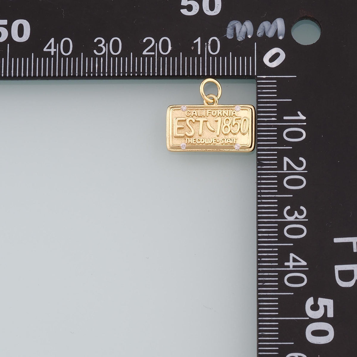 18K Gold Filled Tag Pendant,CZ Micro Pave Nameplate Charm Bracelet Necklace for DIY Jewelry Making Supply
