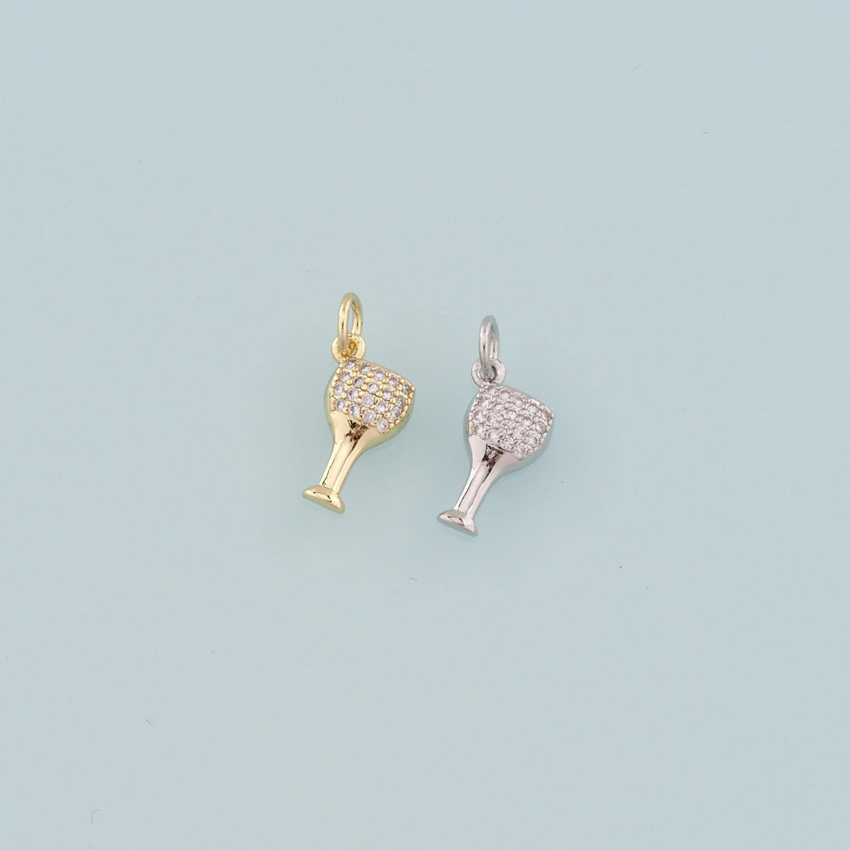 18K Gold Filled Cubic Zirconia Charm Pendant for Jewelry Making