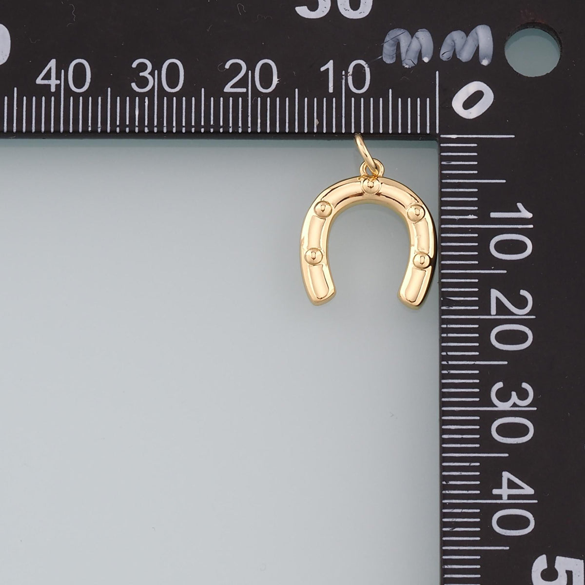 18K Gold Filled Horseshoe Pendant,Dainty Horseshoe Charm Bracelet Necklace for DIY Jewelry Making Supply