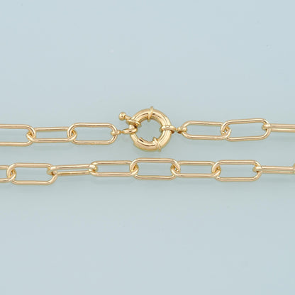 Gold Oval Chain,18K Gold Filled Paper Clip for Necklace Bracelet DIY Jewelry Making Supply