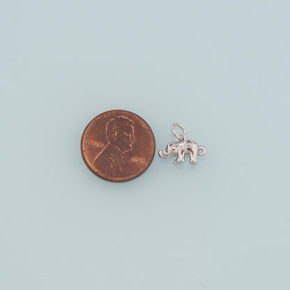 18K Gold Filled Tiny Elephant Pendant,Dainty Elephant Charm Bracelet Necklace for DIY Jewelry Making Supply