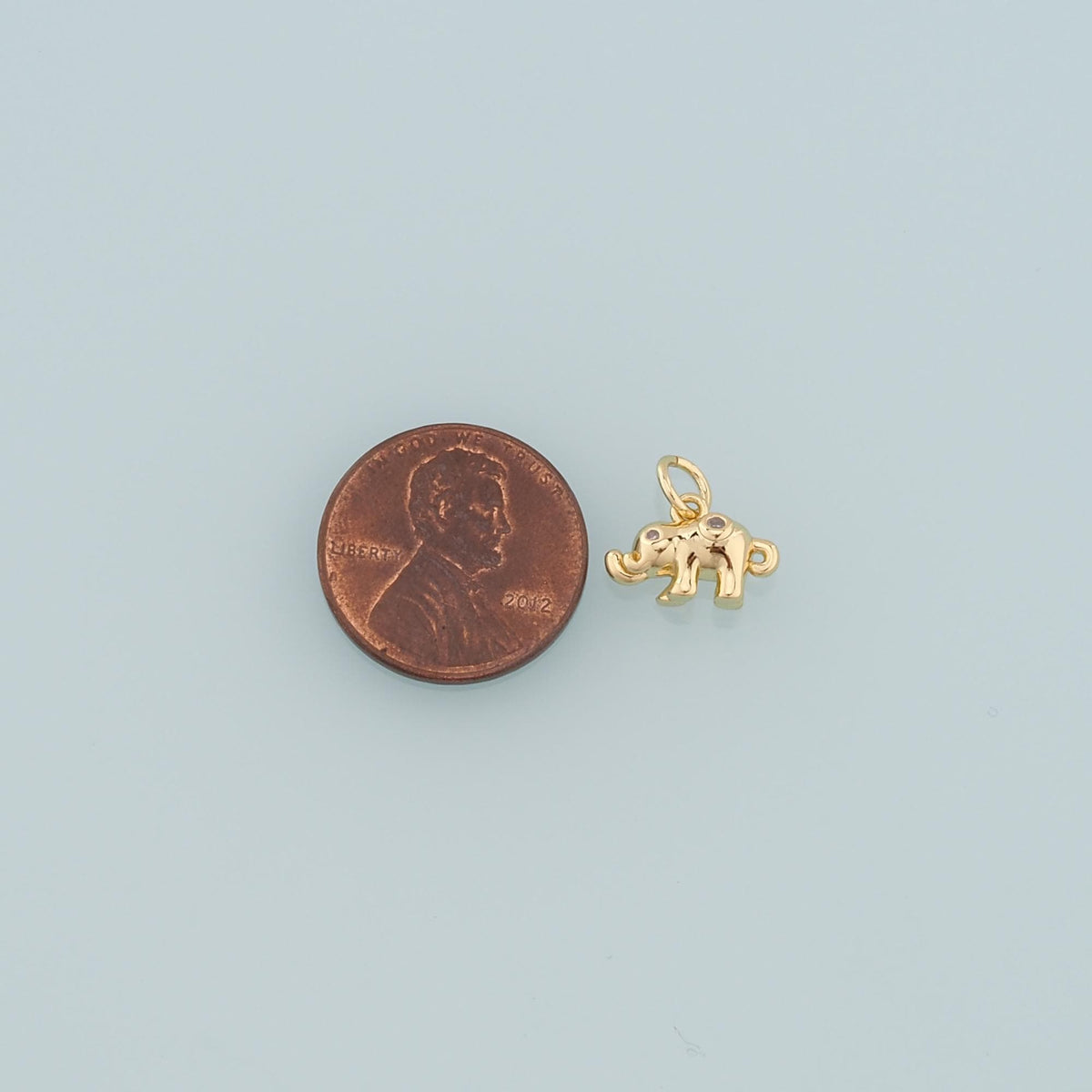 18K Gold Filled Tiny Elephant Pendant,Dainty Elephant Charm Bracelet Necklace for DIY Jewelry Making Supply