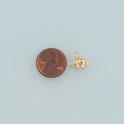 18K Gold Filled Tiny Elephant Pendant,Dainty Elephant Charm Bracelet Necklace for DIY Jewelry Making Supply