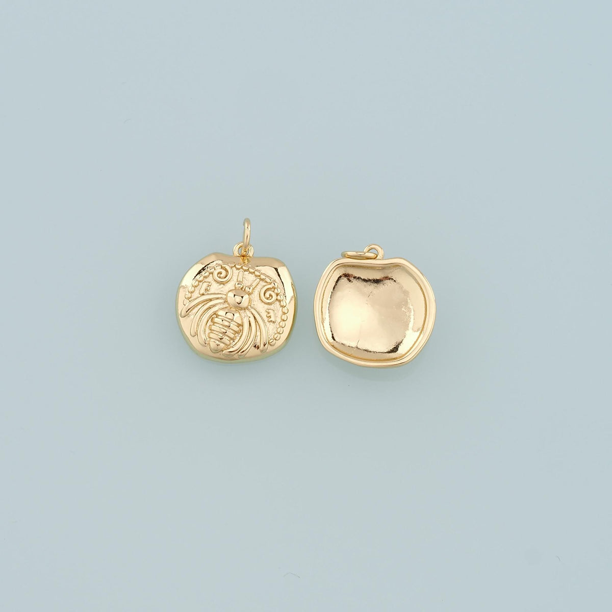 18K Gold Filled Beetle Pendant,Dainty Insect Charm Bracelet Necklace for DIY Jewelry Making Supply
