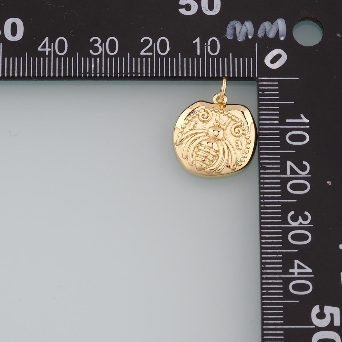 18K Gold Filled Beetle Pendant,Dainty Insect Charm Bracelet Necklace for DIY Jewelry Making Supply