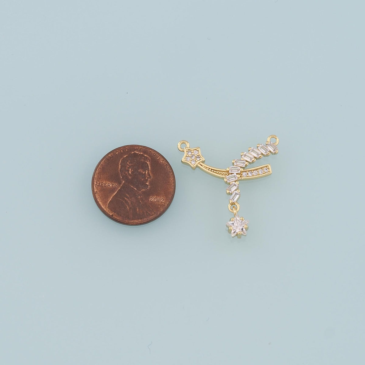 18K Gold Filled Star CZ Charm Pendant for Jewelry Making
