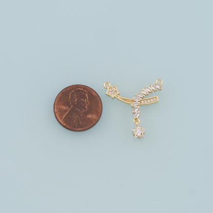 18K Gold Filled Star CZ Charm Pendant for Jewelry Making