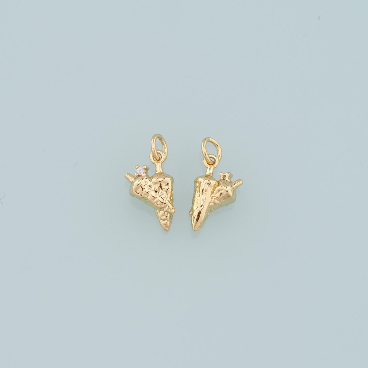 18K Gold Filled Radish Pendant,CZ Radish Charm Bracelet Necklace for DIY Jewelry Making Supply