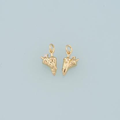 18K Gold Filled Radish Pendant,CZ Radish Charm Bracelet Necklace for DIY Jewelry Making Supply
