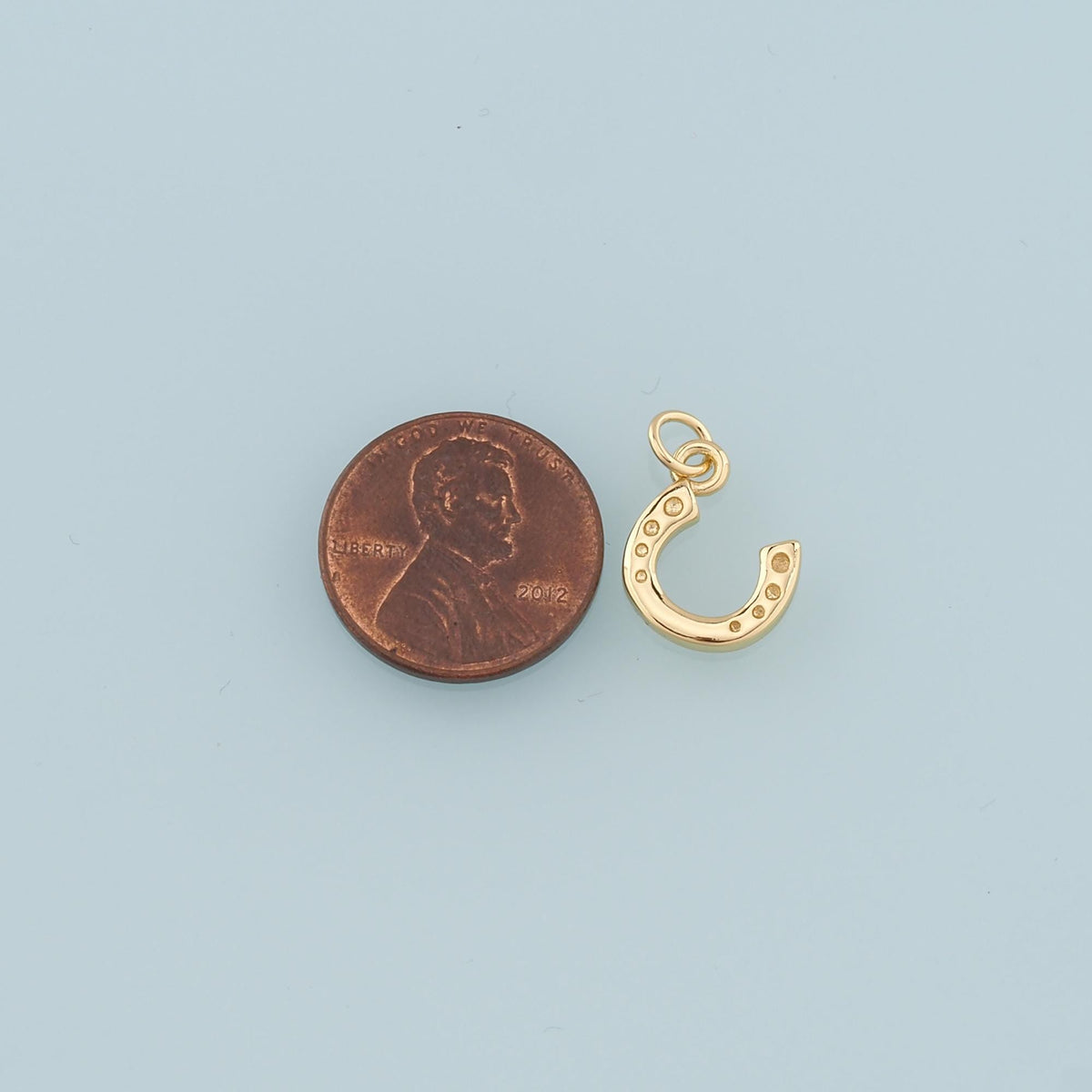 18K Gold Filled Horseshoe Pendant,Dainty Horseshoe Charm Bracelet Necklace for DIY Jewelry Making Supply