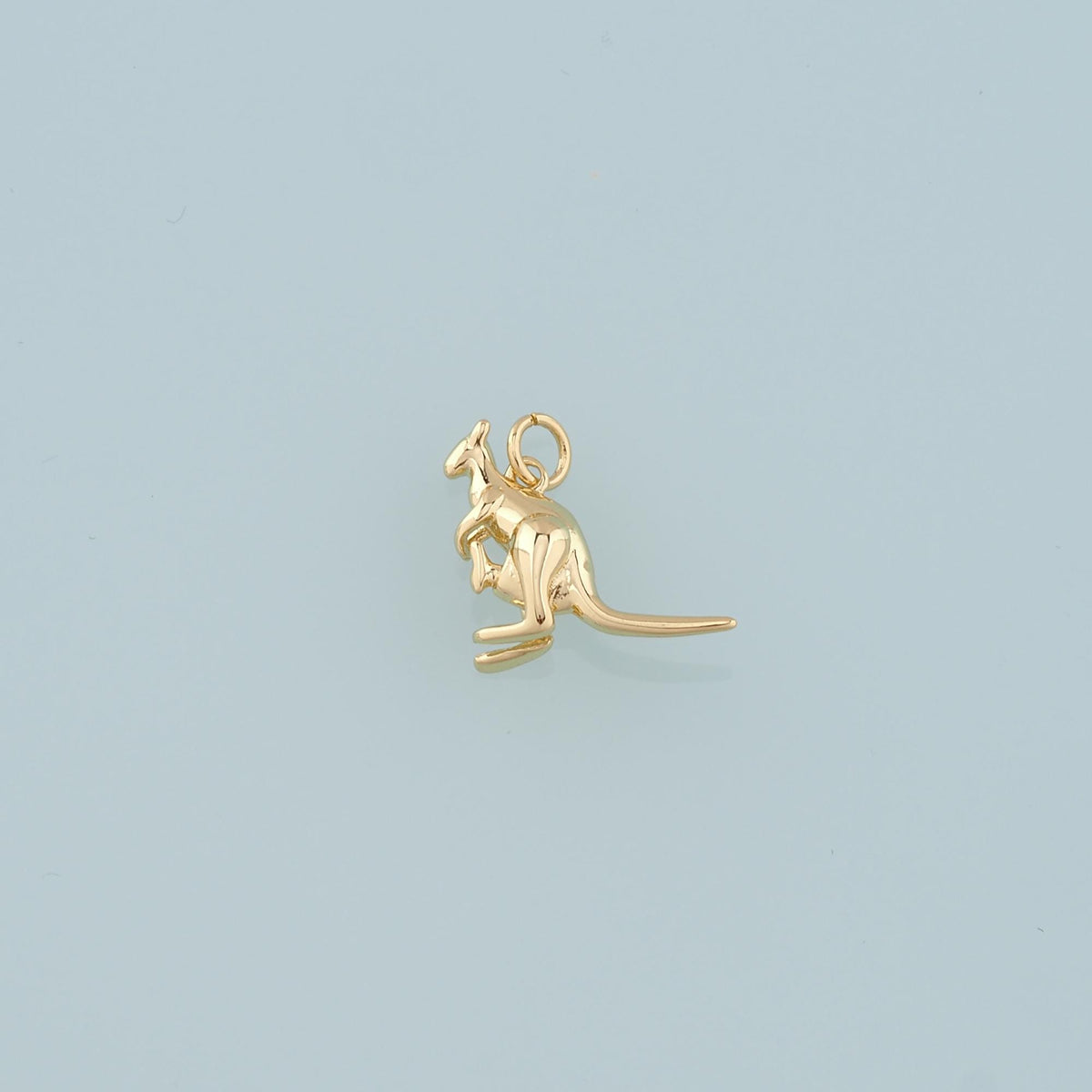 18K Gold Filled Kangaroo Pendant,Dainty Kangaroo Charm Bracelet Necklace for DIY Jewelry Making Supply