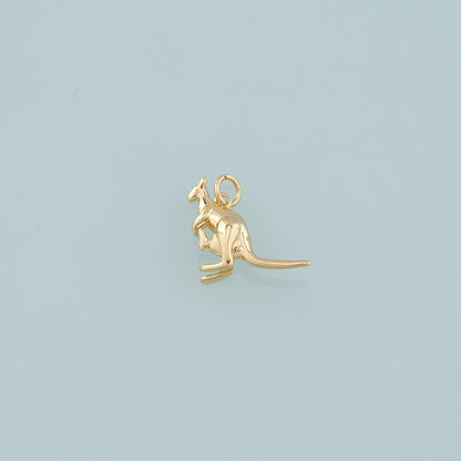 18K Gold Filled Kangaroo Pendant,Dainty Kangaroo Charm Bracelet Necklace for DIY Jewelry Making Supply