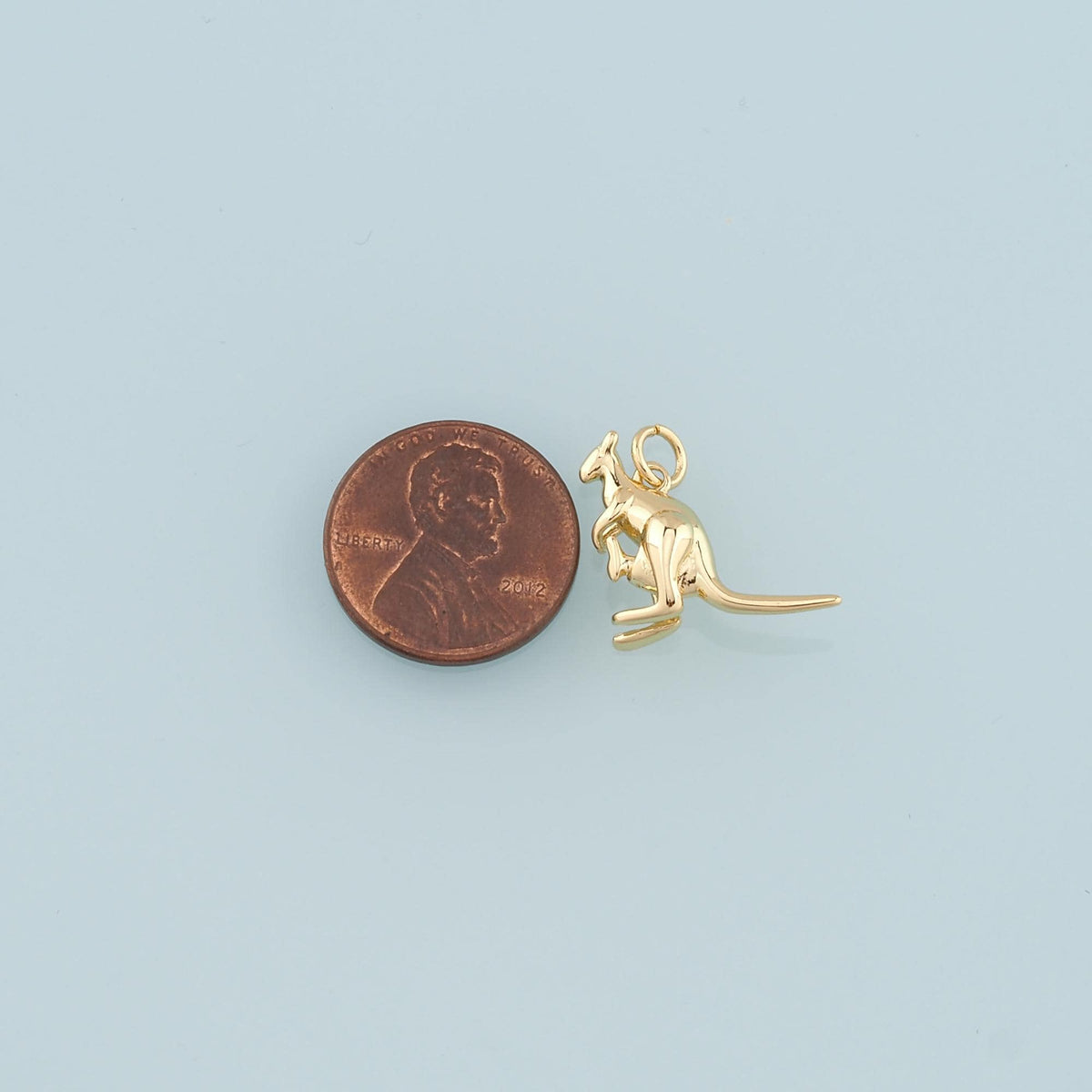 18K Gold Filled Kangaroo Pendant,Dainty Kangaroo Charm Bracelet Necklace for DIY Jewelry Making Supply