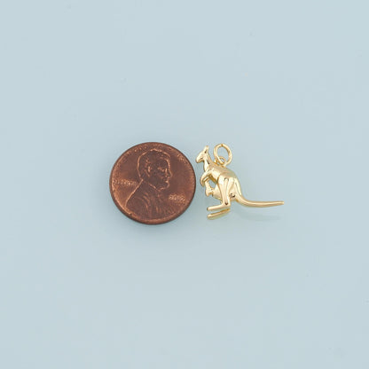 18K Gold Filled Kangaroo Pendant,Dainty Kangaroo Charm Bracelet Necklace for DIY Jewelry Making Supply