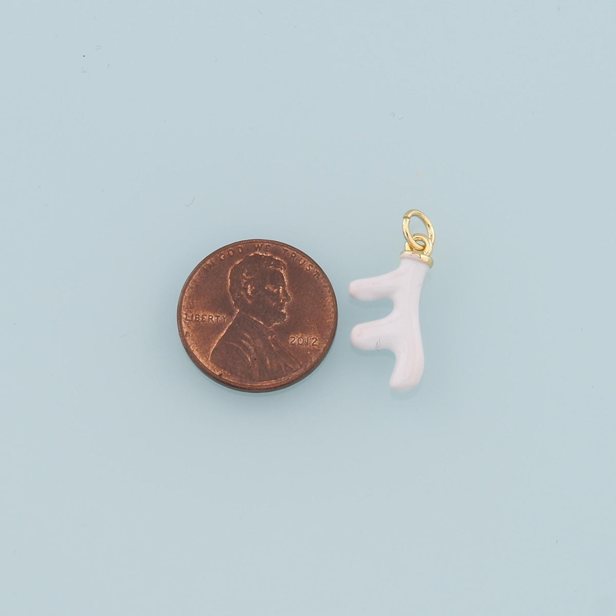 Gold Antler Charms,18K Gold Filled Antler Pendant,Enamel Elk Charm Bracelet Necklace for DIY Jewelry Making Supply
