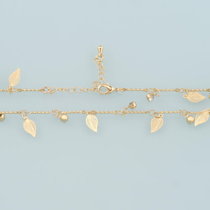 Gold Leaf Chain,18K Gold Filled Leaf for Necklace Bracelet DIY Jewelry Making Supply