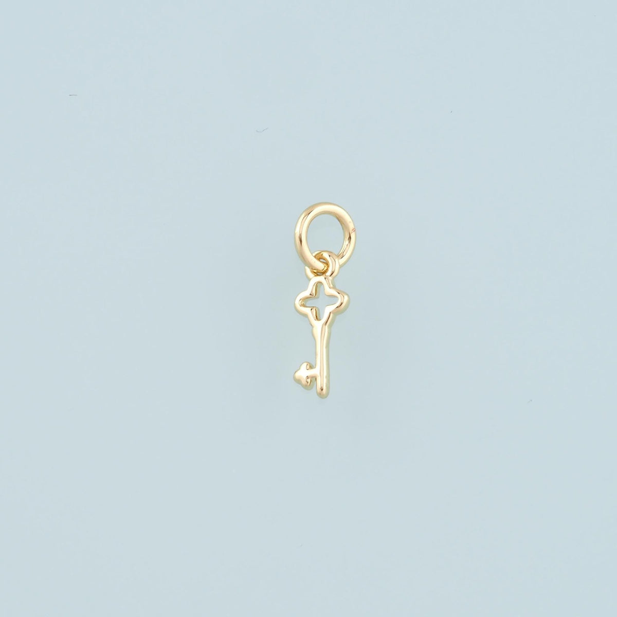 18K Gold Filled Key Pendant,Key Charm Bracelet Necklace for DIY Jewelry Making Supply