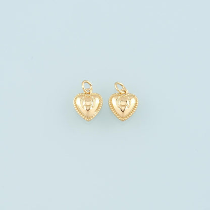 Gold Heart Charms,18K Gold Filled Heart Pendant,Dainty Heart Charm Bracelet Necklace for DIY Jewelry Making Supply