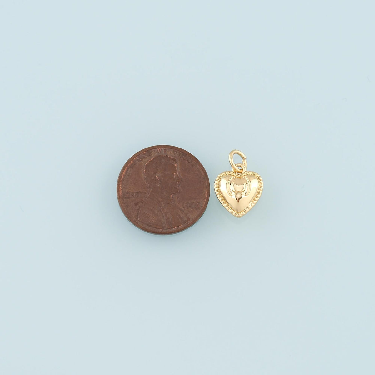 Gold Heart Charms,18K Gold Filled Heart Pendant,Dainty Heart Charm Bracelet Necklace for DIY Jewelry Making Supply
