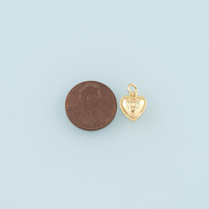 Gold Heart Charms,18K Gold Filled Heart Pendant,Dainty Heart Charm Bracelet Necklace for DIY Jewelry Making Supply