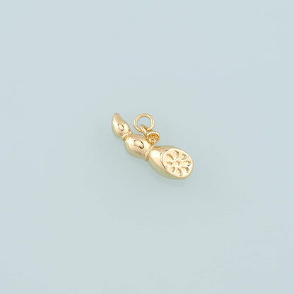Gold Lotus Root Charms,18K Gold Filled Lotus Root Pendant,Vegetable Charm Bracelet Necklace for DIY Jewelry Making Supply