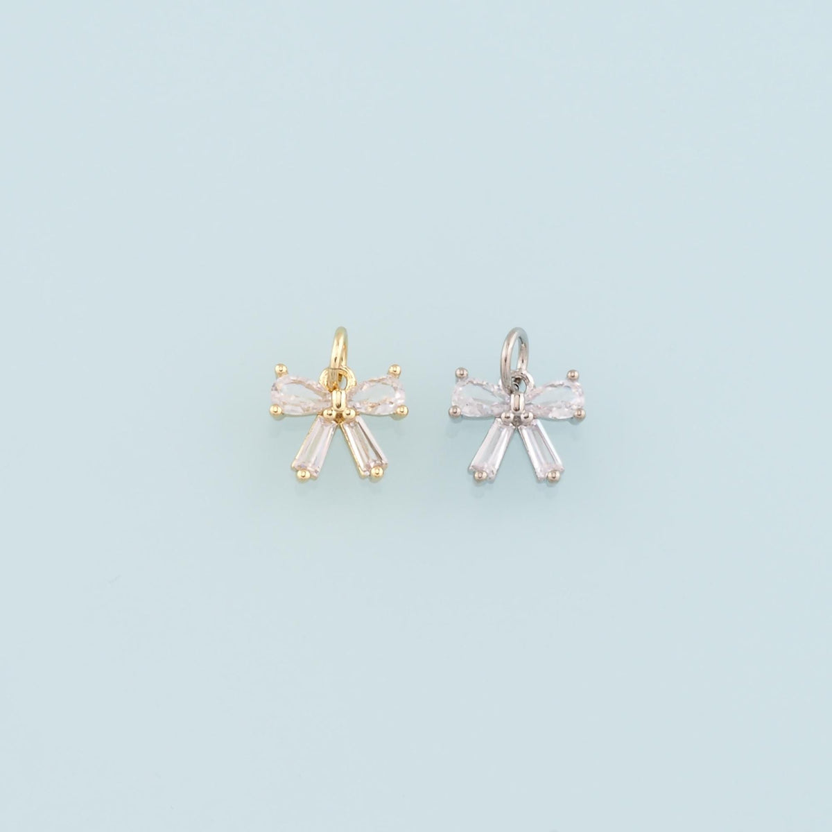 Gold Bow Charms,18K Gold Filled Bow Pendant,bow tie Charm Bracelet Necklace for DIY Jewelry Making Supply