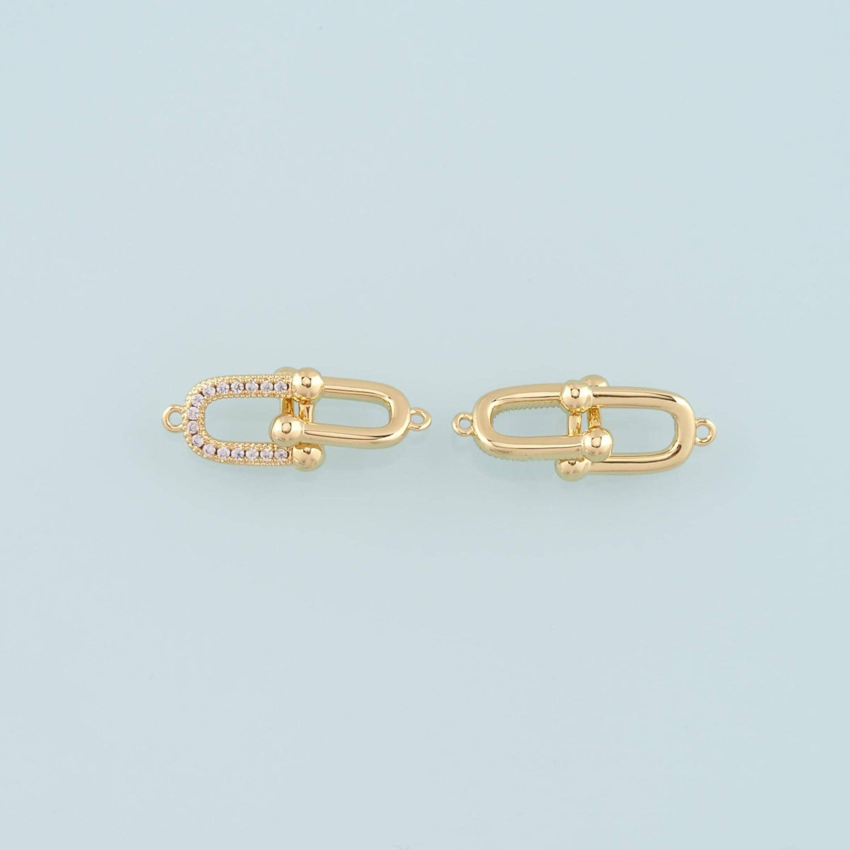18K Gold Filled Cubic Zirconia Connector for Jewelry Making