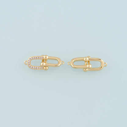 18K Gold Filled Cubic Zirconia Connector for Jewelry Making