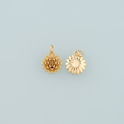 Gold Daisy Charms,18K Gold Filled Daisy Pendant,Daisy Charm Bracelet Necklace for DIY Jewelry Making Supply